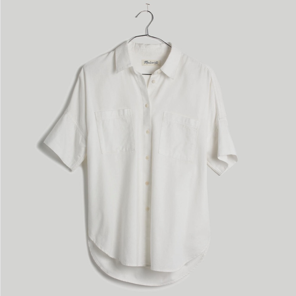 Madewell White Cotton Button Up Shirt